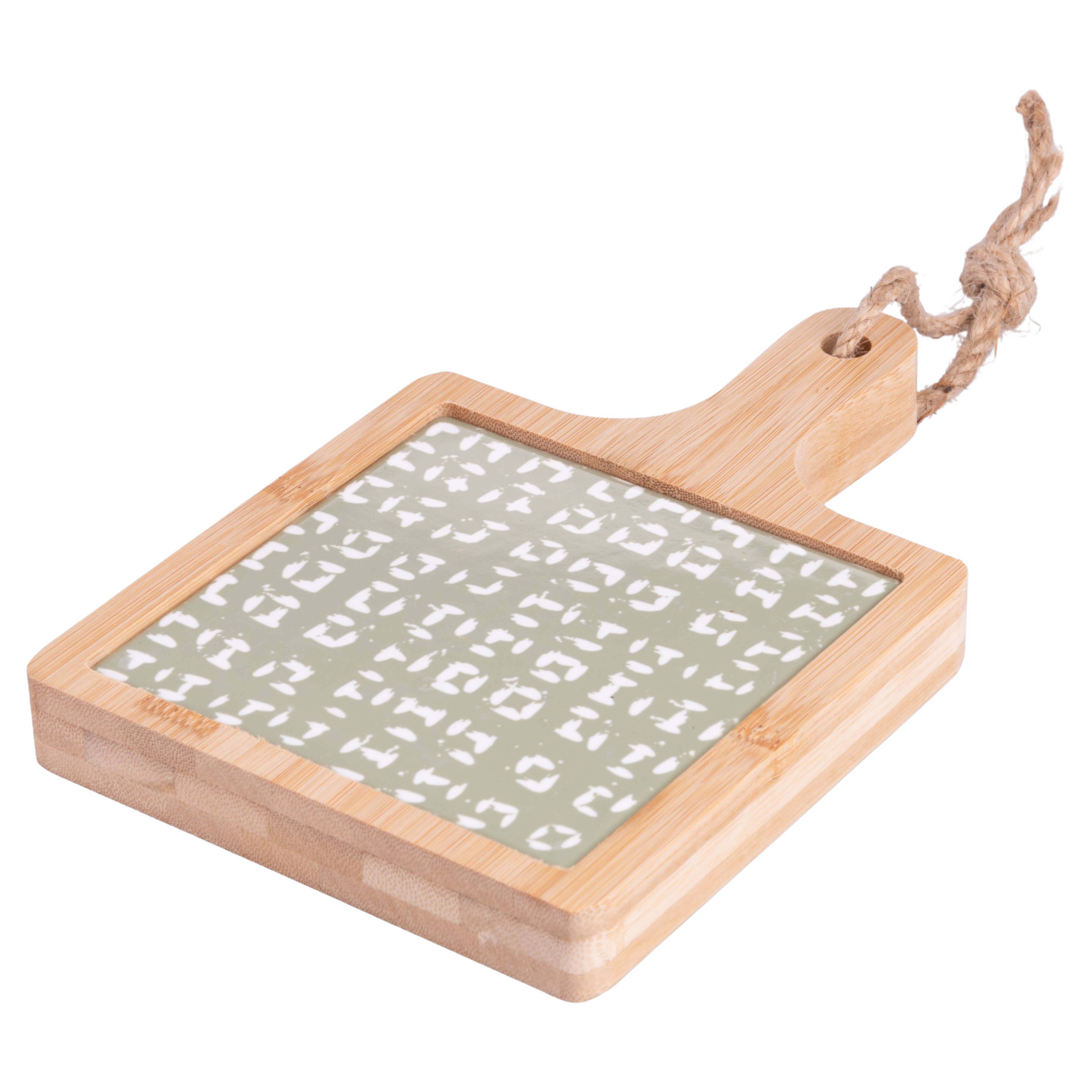 Ginza tagliere 19,6x12,9 ceram/bambu decoro a