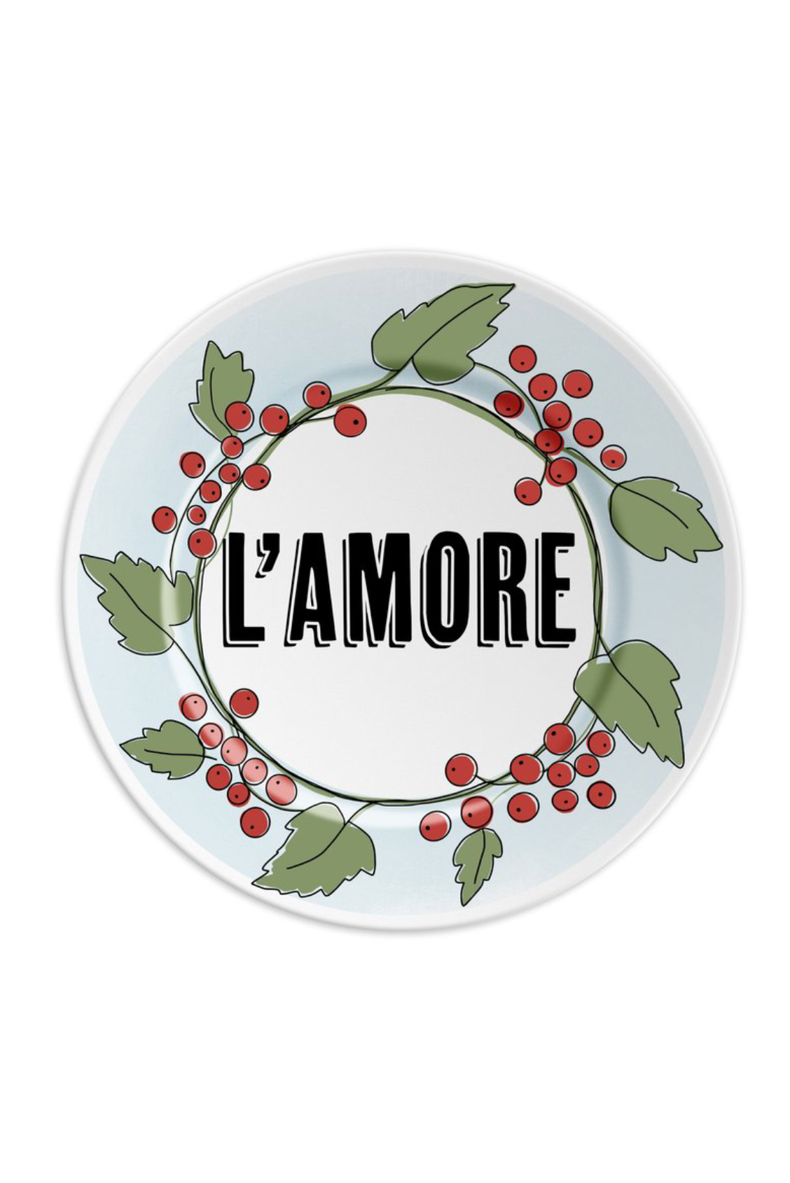 L'AMORE - Piatto in porcellana con scritta