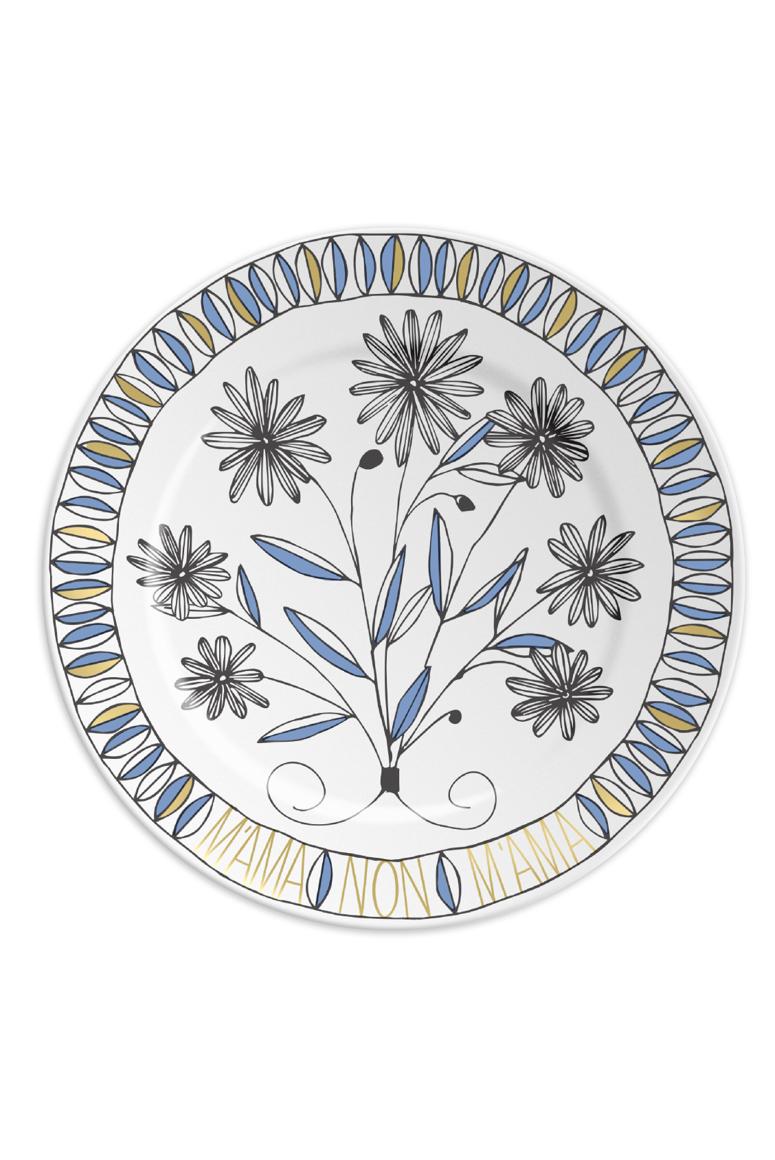 M'AMA NON M'AMA BIG - Piatto in porcellana floreale