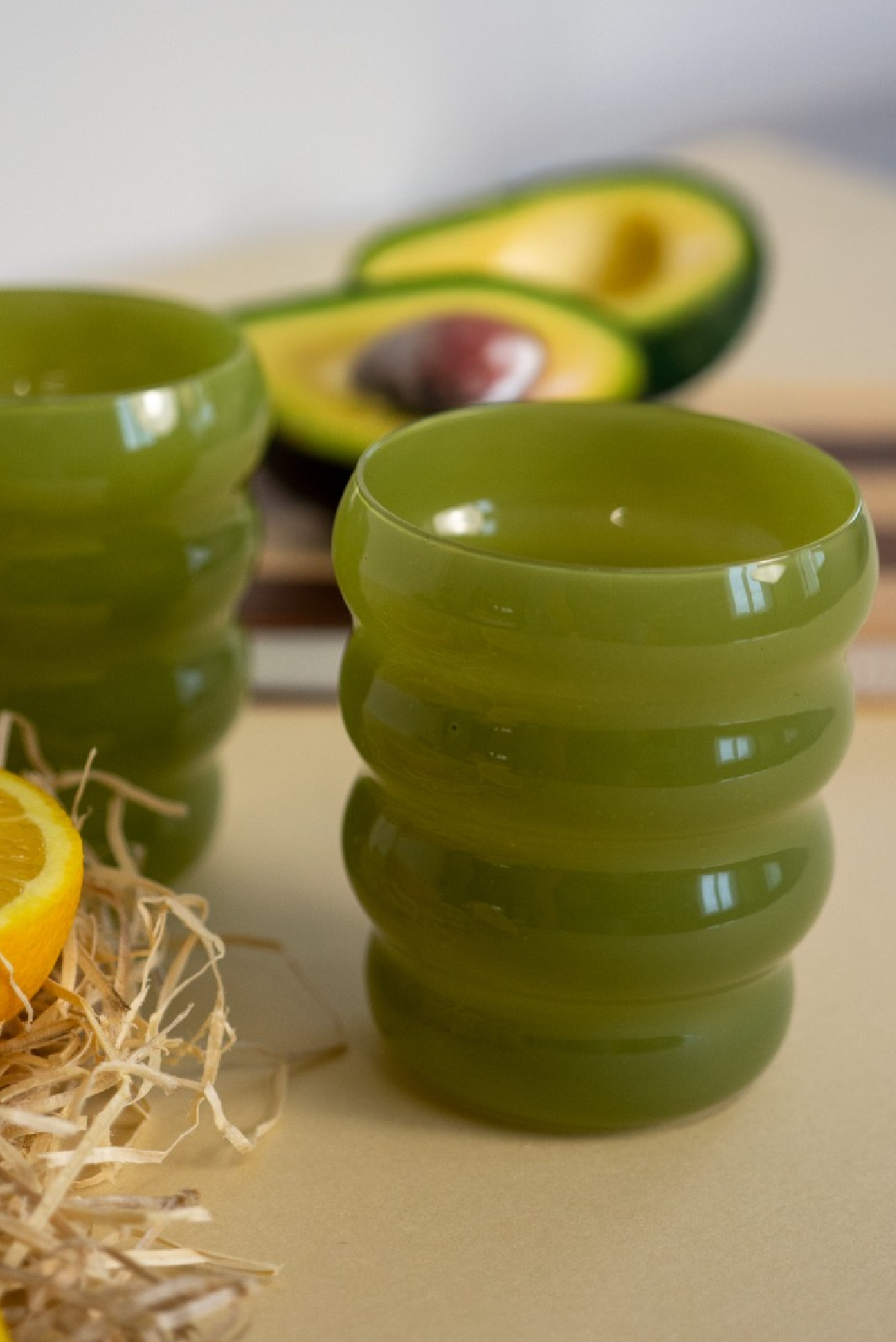 Set 2 bicchieri in vetro verdi