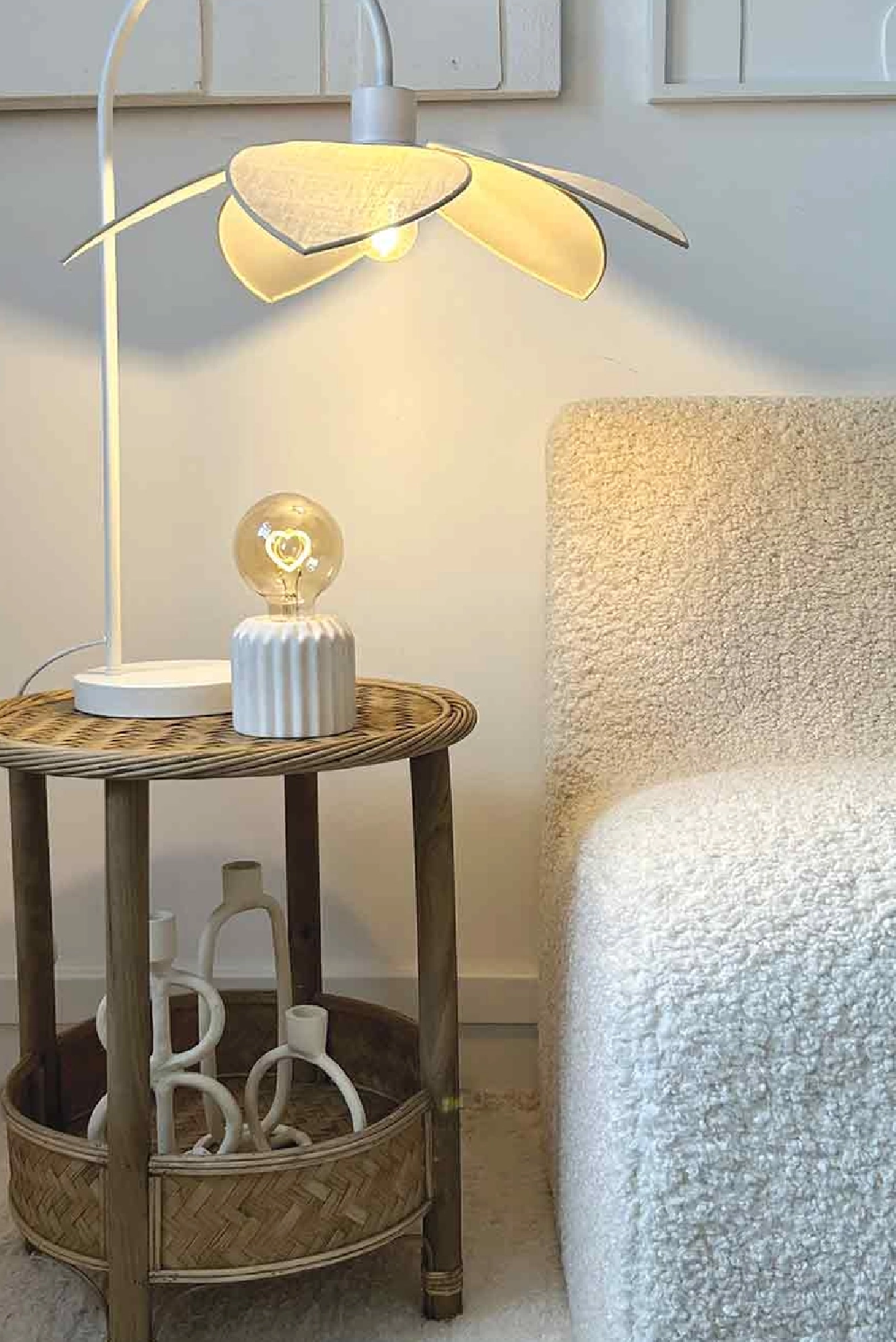 Lampada decorativa mini bianca - cuore