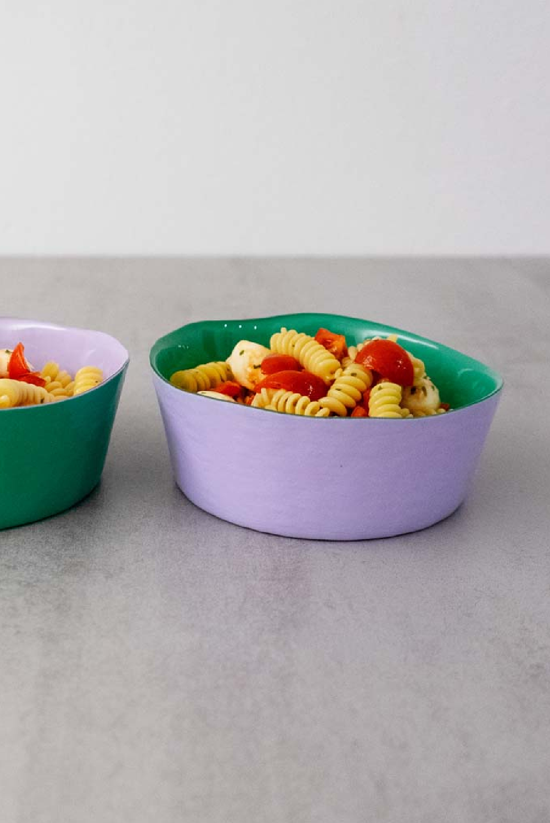 Set 2 ciotole in vetro colorato Lilla