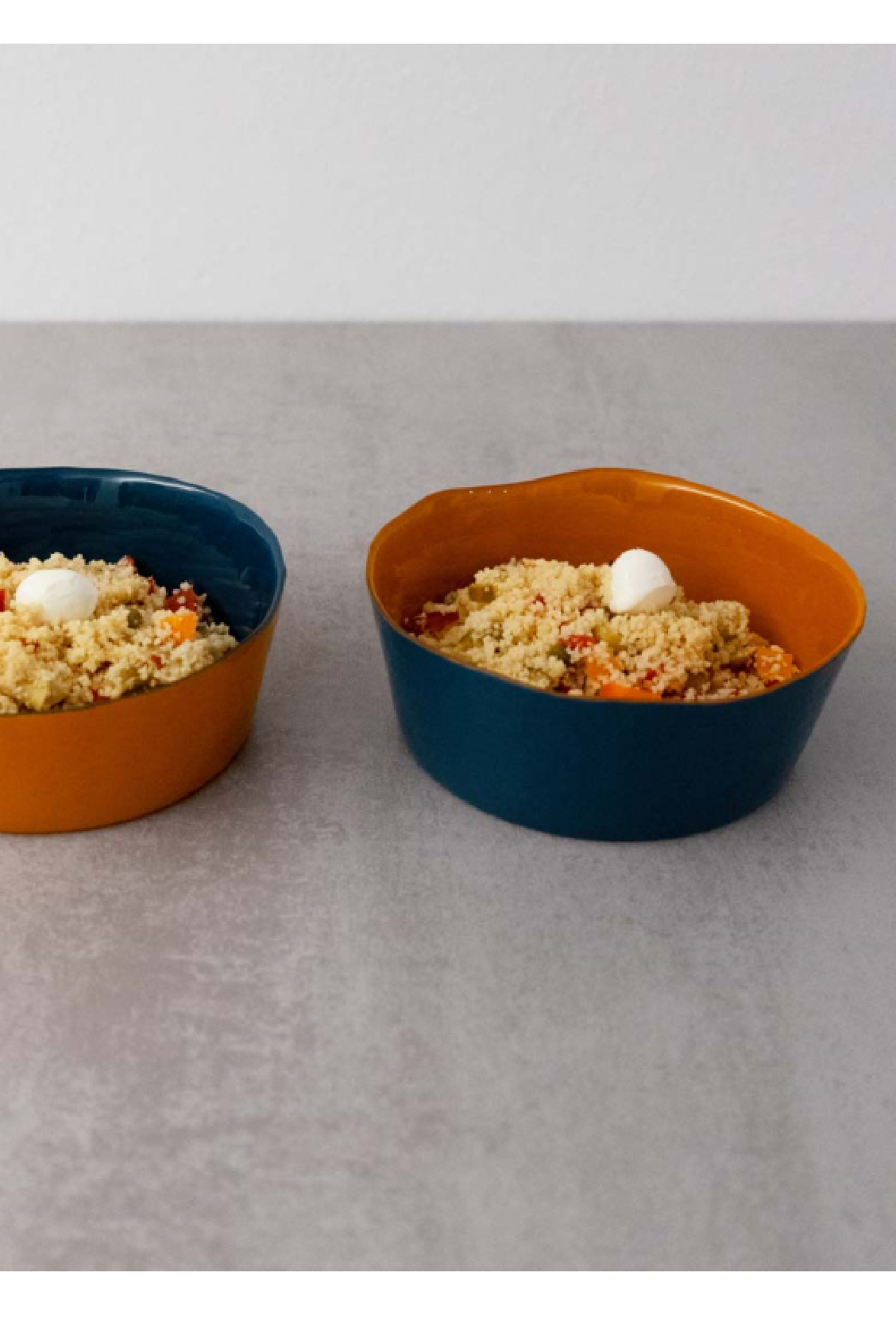 Set 2 ciotole in vetro colorato arancione