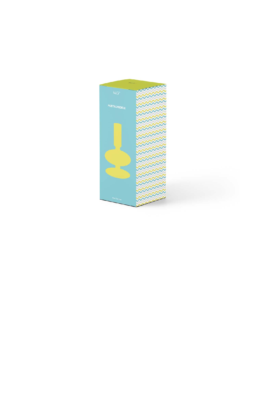 Portacandele in vetro celeste 12CM