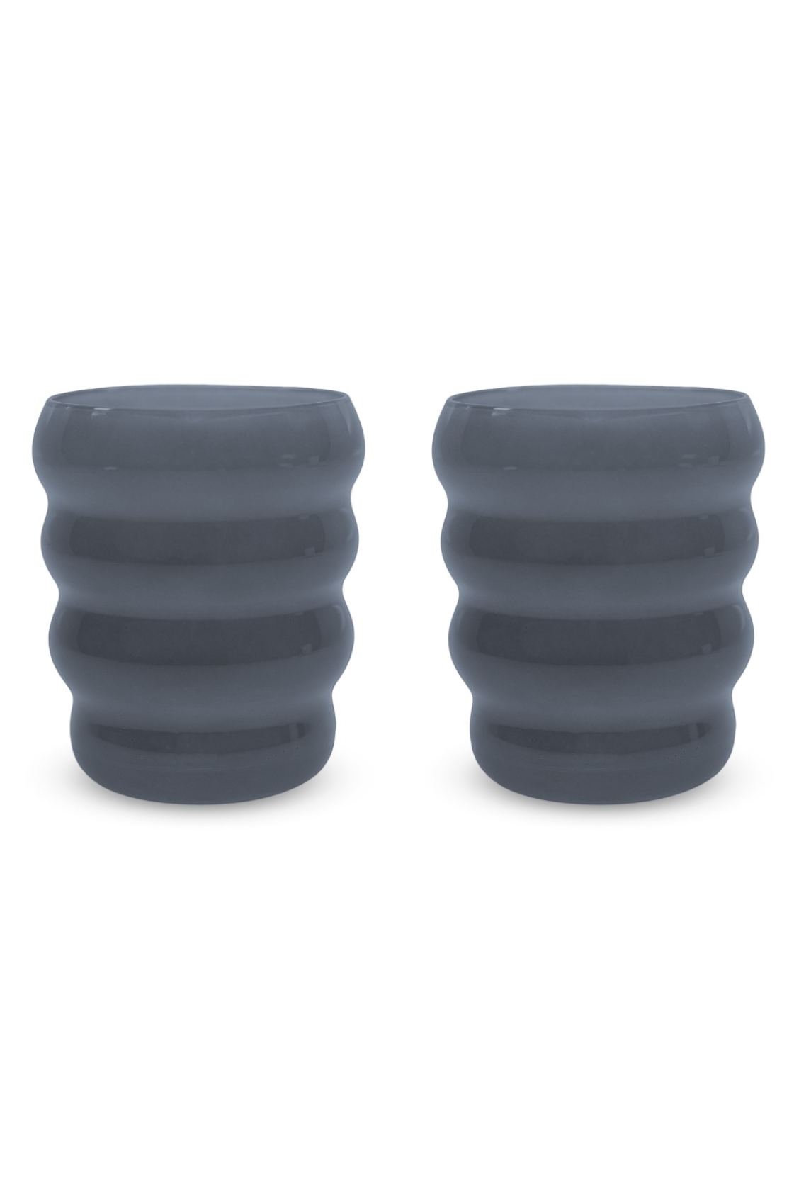 Set 2 bicchieri in vetro blu
