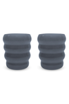Set 2 bicchieri in vetro blu
