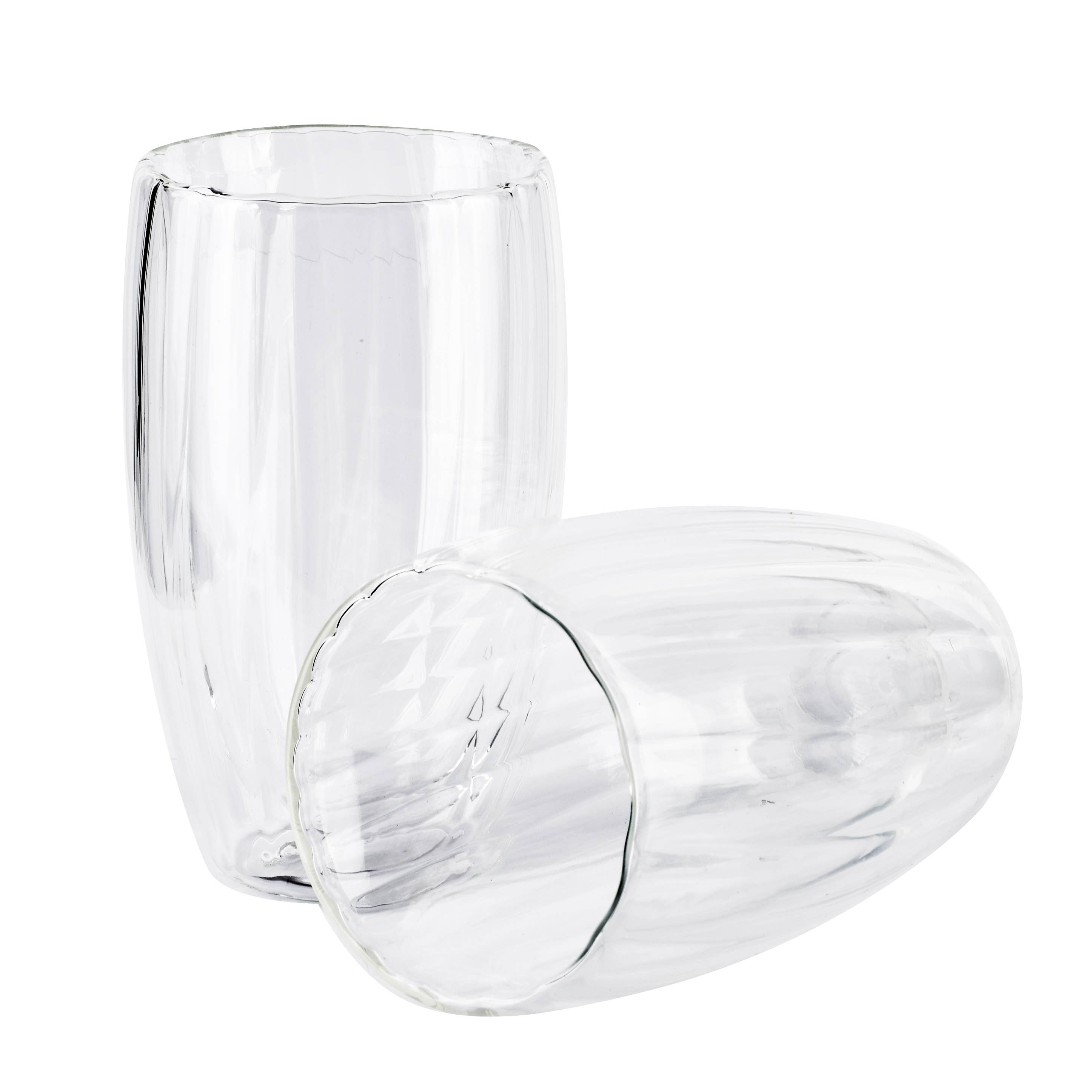 Bicchiere a doppia parete PETER STRIPES Trasparente - set da 2